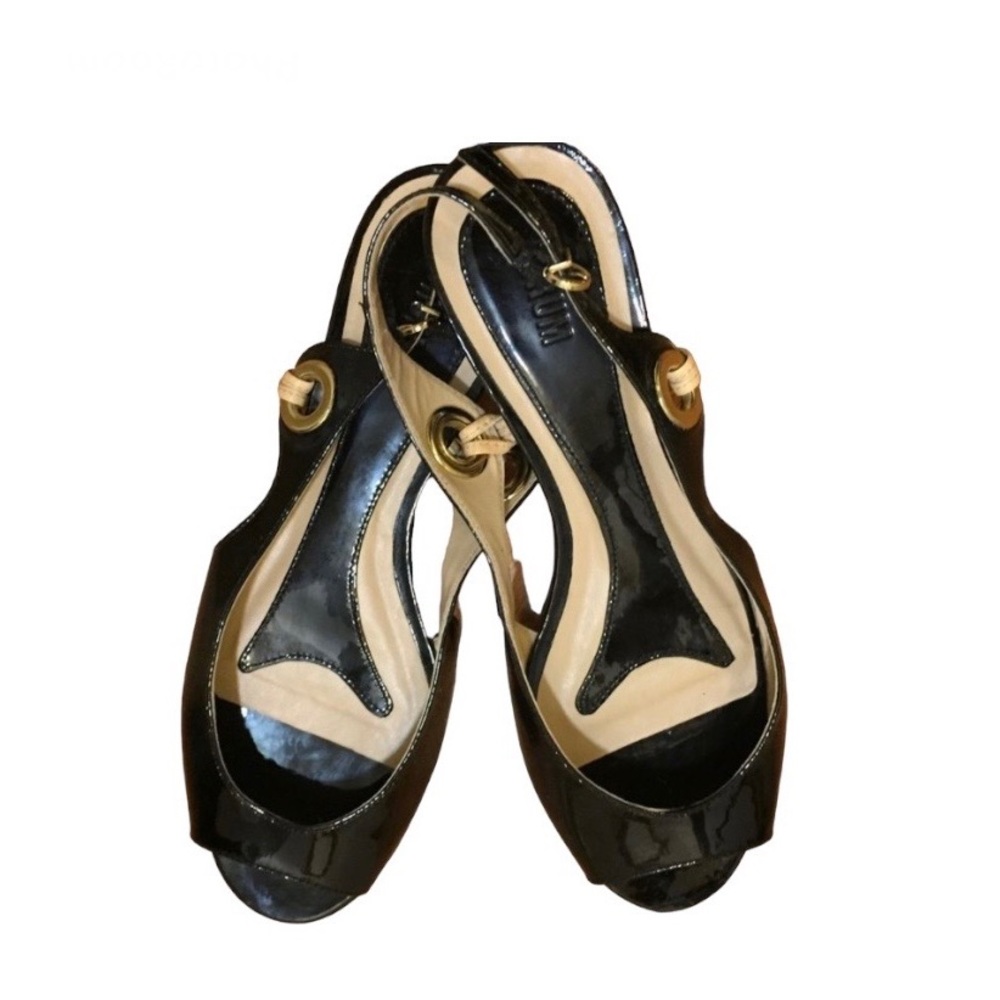 Forum Black Patent European Sandals